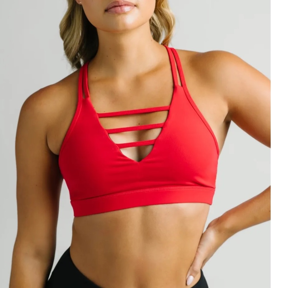 Red Grid Bra - 2